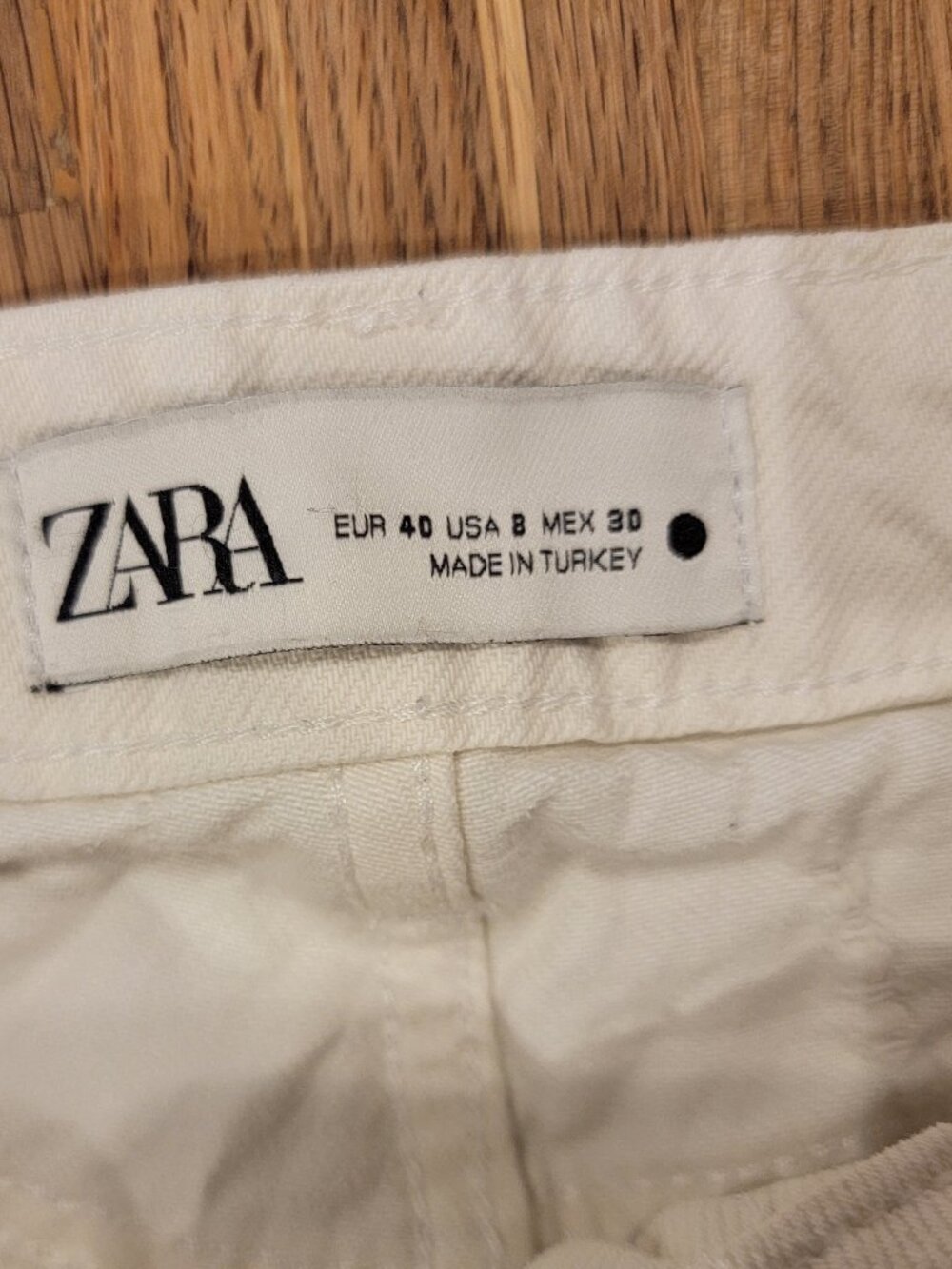 Zara White Wide Leg Distressed Jeans - Picture 11 of 12